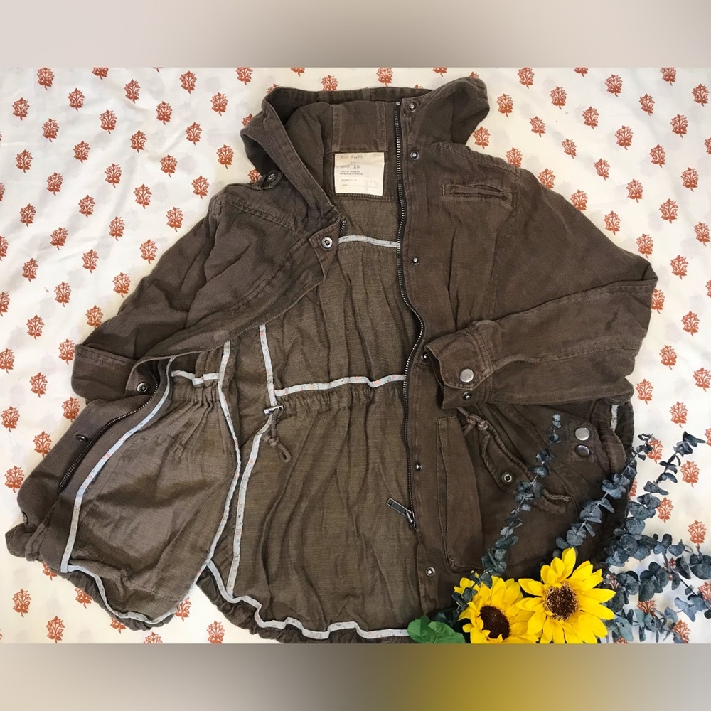 Free People hooded dolman sleeve army jacket oversized
